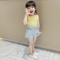Summer Kids Cute Solid Vest Sleeveless Bow Tops Korean Style Slash Neck Loose Camisole Inside Out for Children Girls