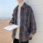 Checked Sweatshirts Men's Autumn and Winter Loose Wild Tide Brand Sweater Korean Style Trendy Sweater
