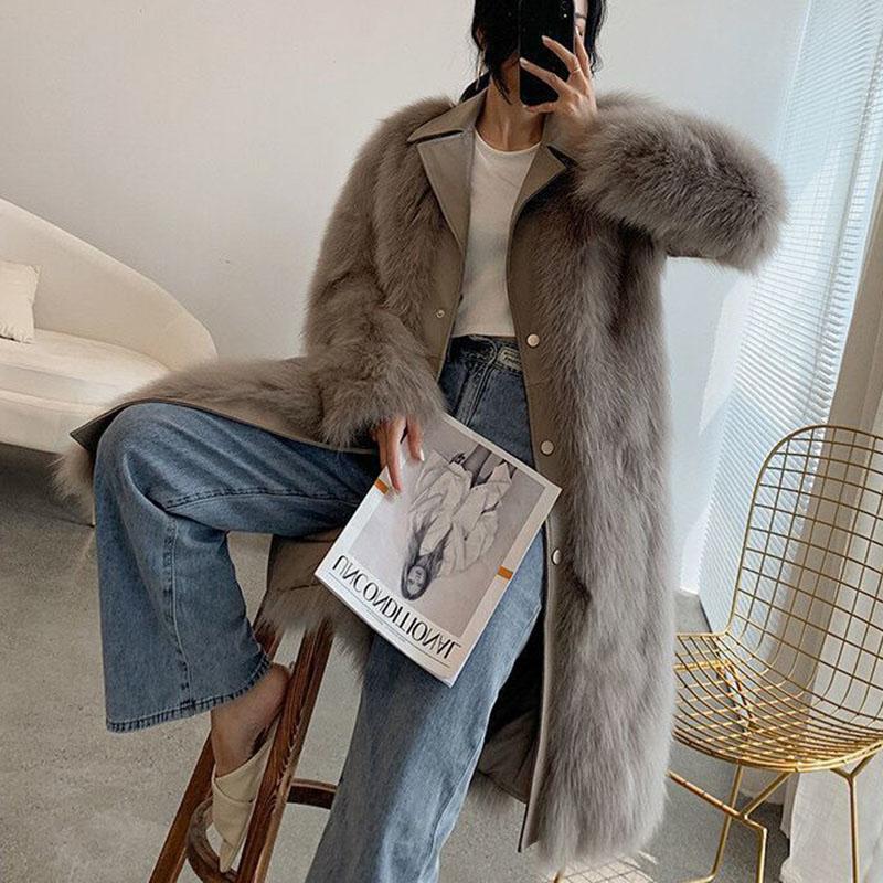 Fur Coat Women Autumn and Winter Imitation Raccoon Fur Woven Fur Coat Thick Fur Coat Fur Women