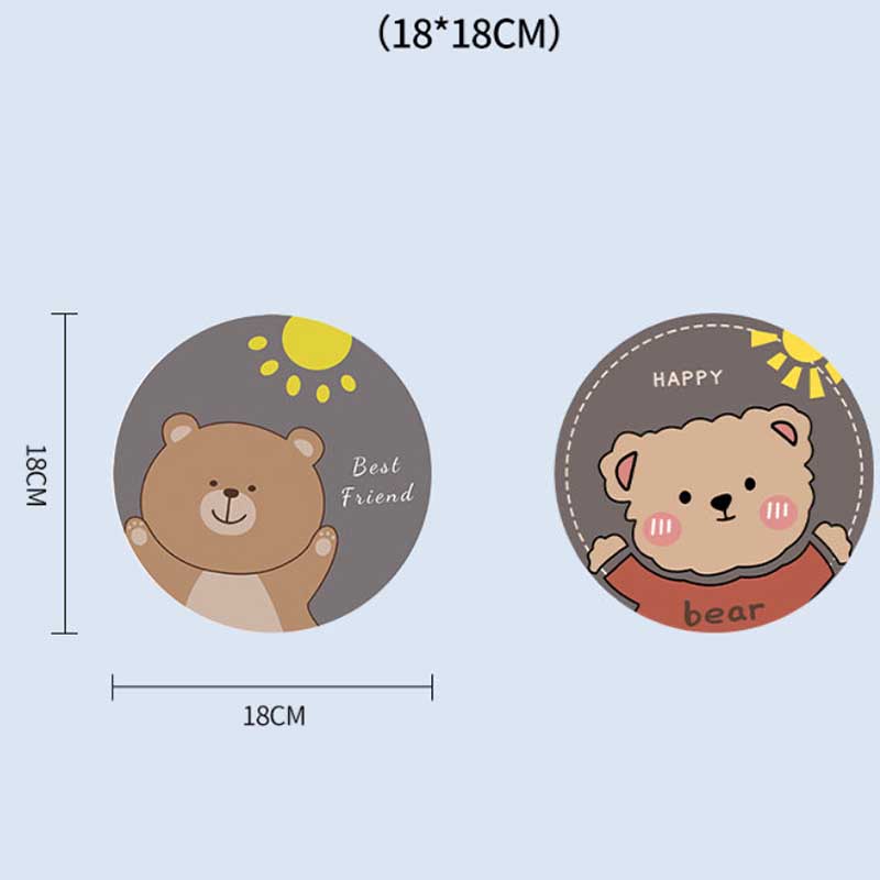1pcs/2pcs Cartoon Coaster Diatom Mud Absorbent Pad Cute Wash Pad Dining Table Heat Insulation Anti-scalding Tea Coaster