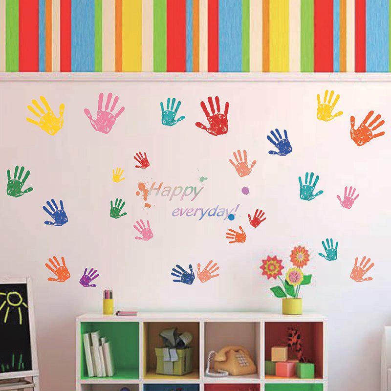 [Wall sticker ]New Diy Colorful Handprint Vinyl Wall Stickers For Kids Rooms Studio Wall Decals Refr