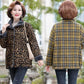 Mother's Autumn and Winter Clothes Plus Velvet Thick Padded Jacket Plaid Cotton Clothes Middle-aged and Elderly Women's Stand-up Collar