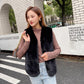 Winter Vest Ladies Plush Surface Soft and Warm Short Vest All-match Outer Wear Thick White Sleeveless Cardigan Jacket