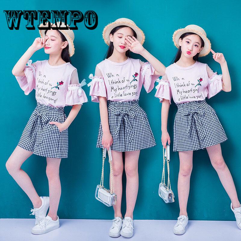 Short Pants 2pcs Kids Baby Girls Summer Outfits Clothes T-shirt Tops Shorts Pants Set