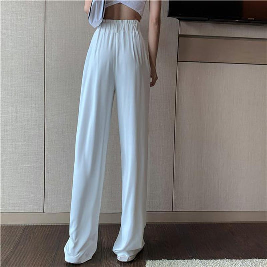 Flared Pants Women Fashion Plus Size Loose Casual Trousers Spring Autumn Women Bottoms Black White