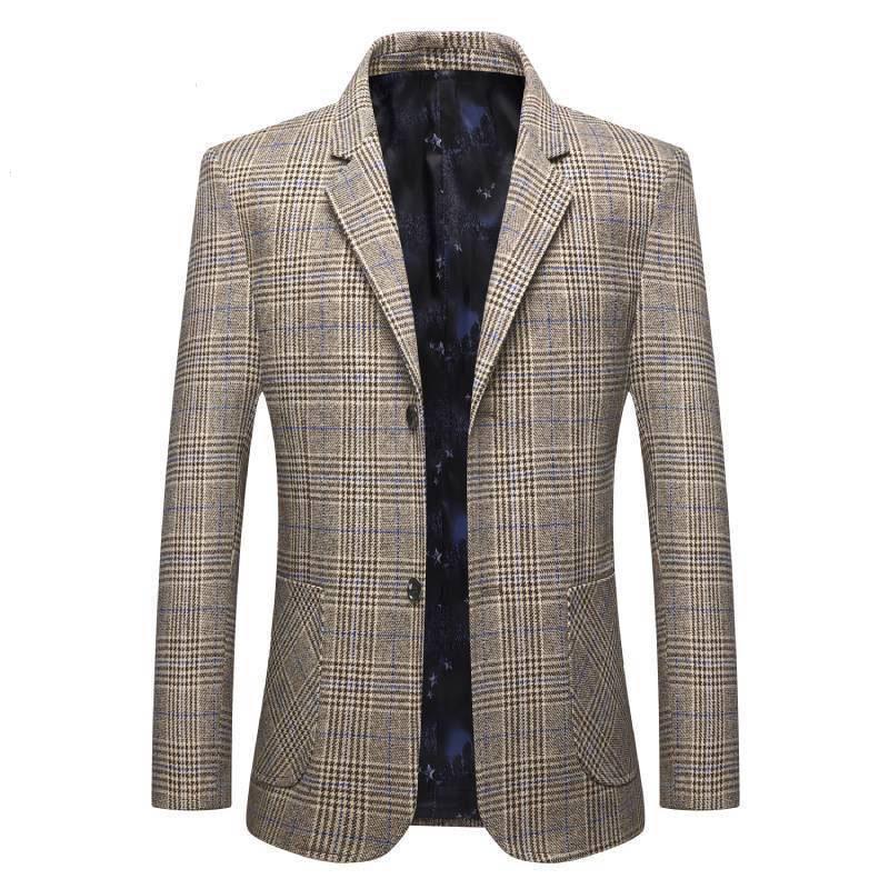 Suit Men Spring and Autumn Woolen Jacket Middle-aged and Elderly Men's Casual Handsome Jacket