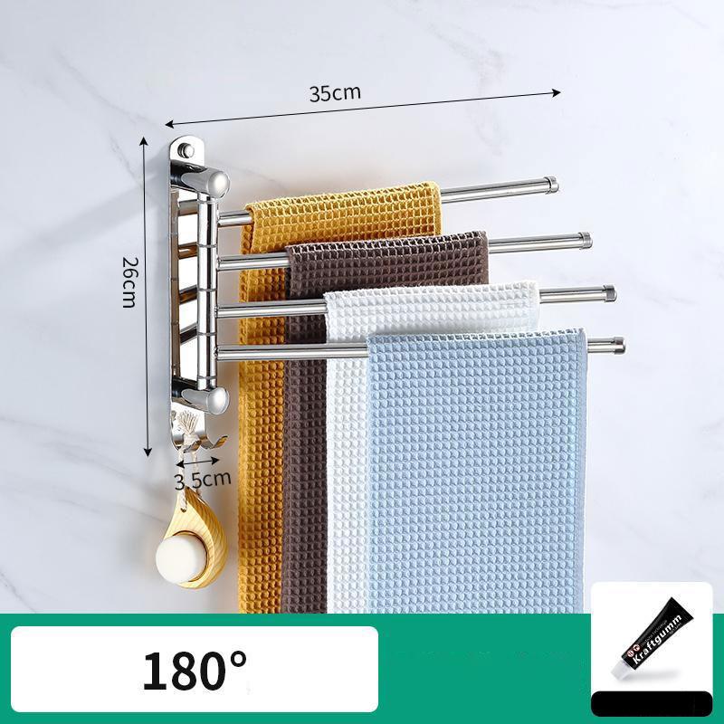 304 Stainless Steel Rotating Towel Bar Toilet Single Towel Rack Bathroom Toilet Bathroom Wall Hanging Porte Serviettes