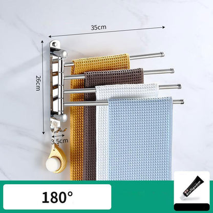 304 Stainless Steel Rotating Towel Bar Toilet Single Towel Rack Bathroom Toilet Bathroom Wall Hanging Porte Serviettes