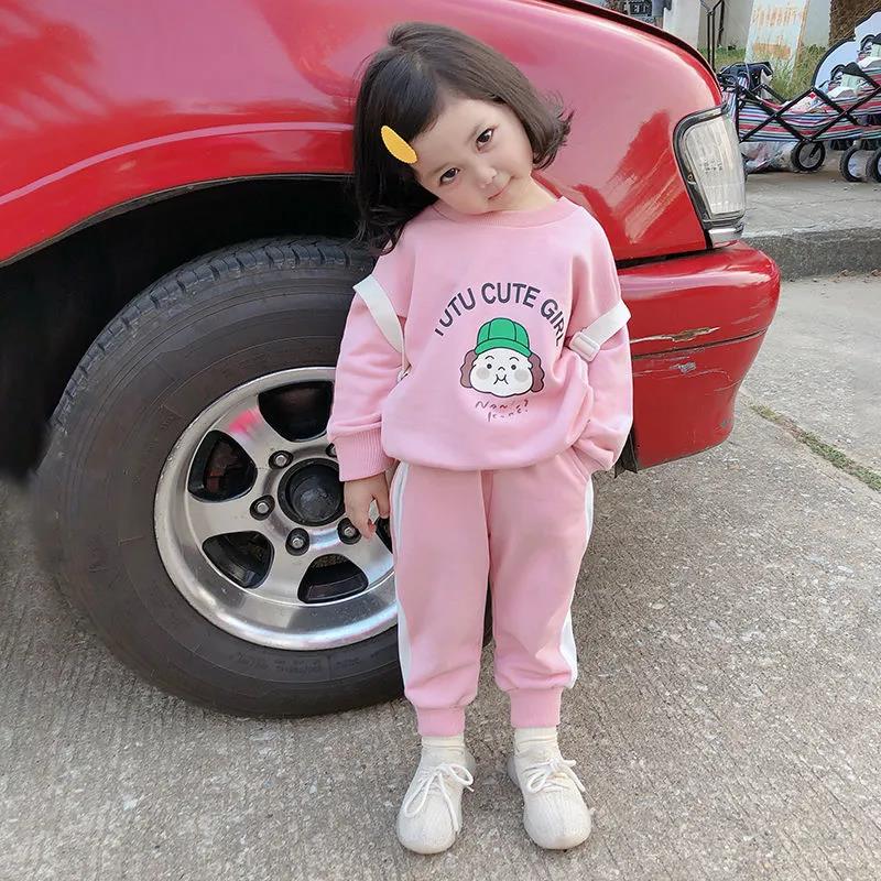 Girls and Boys Spring and Autumn Outfits Autumn Baby Two-piece Suits Children's Korean Version of The Sweater Sets Casual Wear