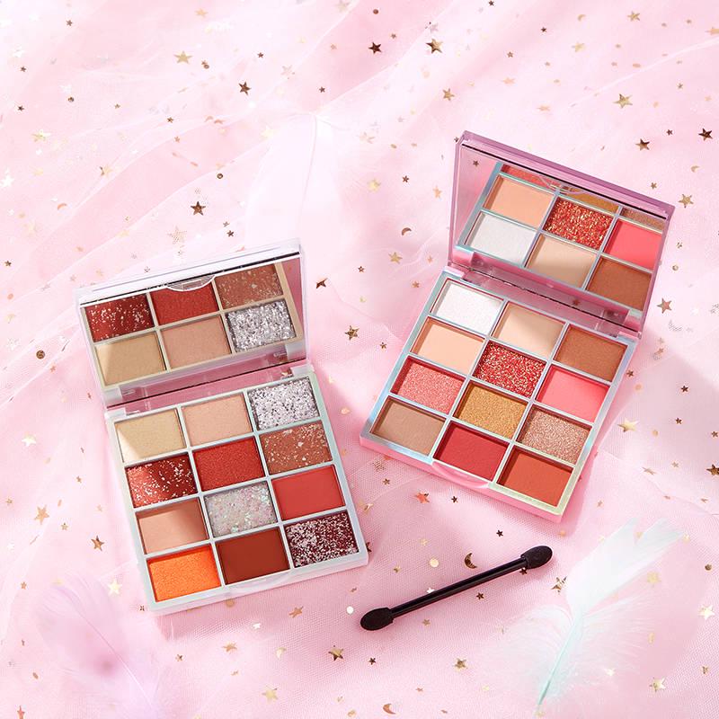 Cute Girl 12 Color Eyeshadow Eyeshadow Flash Powder Waterproof Eyeshadow Set not easy to discolor