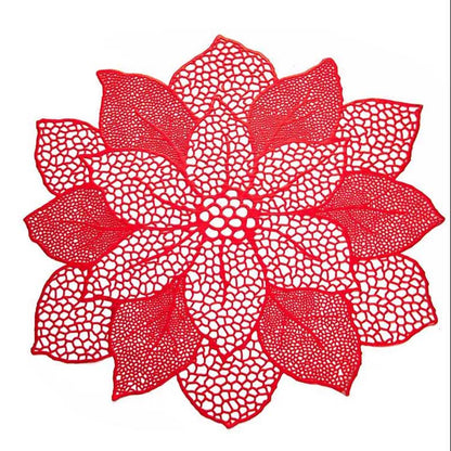 Lotus Pvc Bronzing Hollow Coaster Heat Insulation Non-slip Placemat Table Mat Decorative Mat Western Placemat