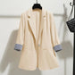 Women's Suit Jacket Slim Fit Drape Thin Sleeves Suit Jacket Elegant Design Ladies Work Wear Temperament Thin Casual Jacket