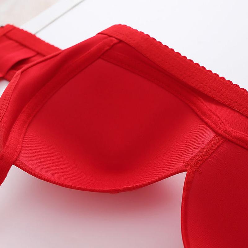 Large Size Bra Thin Section No Steel Ring Embroidery Cup Noodles Non-magnetic Underwear Women's Bra Lace Sexy and Cute