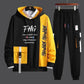 WTEMPO Teens Trendy Sweater Suit Campus Clothing Sports Suit Hooded Pullovers and Casual Pants Men