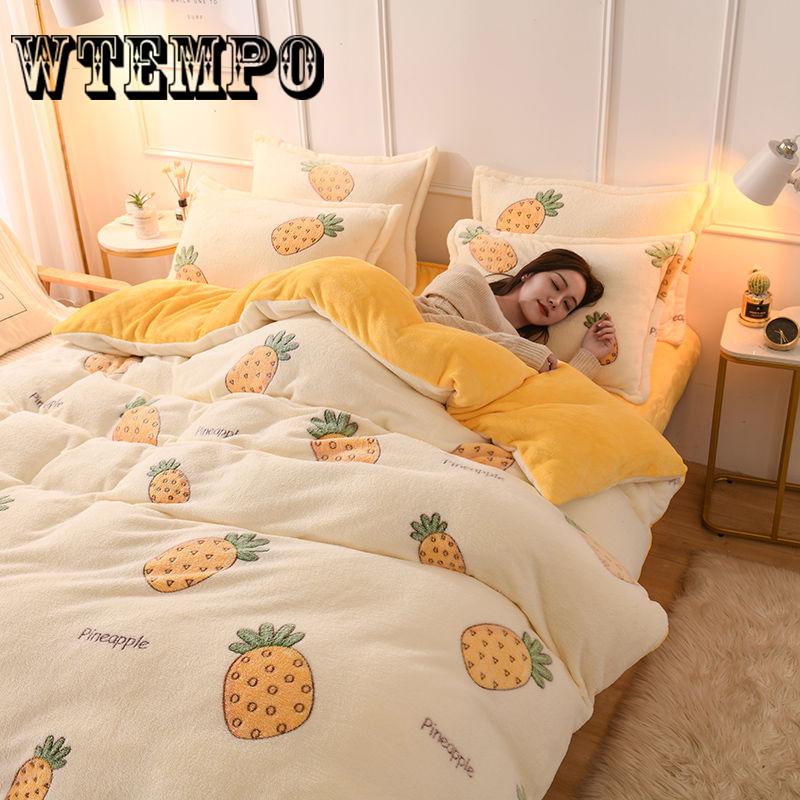 4pcs  Bedding Set Family Set Include Bed Sheet Duvet Cover Pillowcase Room Decoration Bedspread