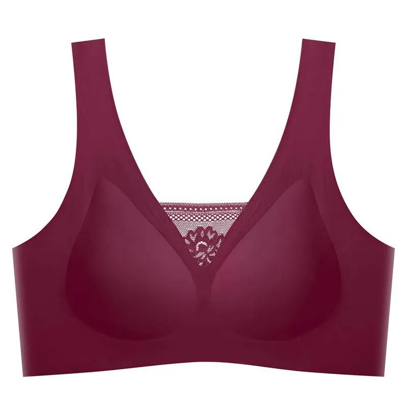 Beautiful Back Underwear Seamless Gathering Anti-sagging Sports Bra Adjustable Breast Bra Breathable Anti-glare Sexy Lace Sports Vest