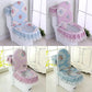 Chenille Toilet Three-piece Set Garden Lace Fabric Zipper Toilet Seat Cushion Toilet Seat Cover Ring Cover