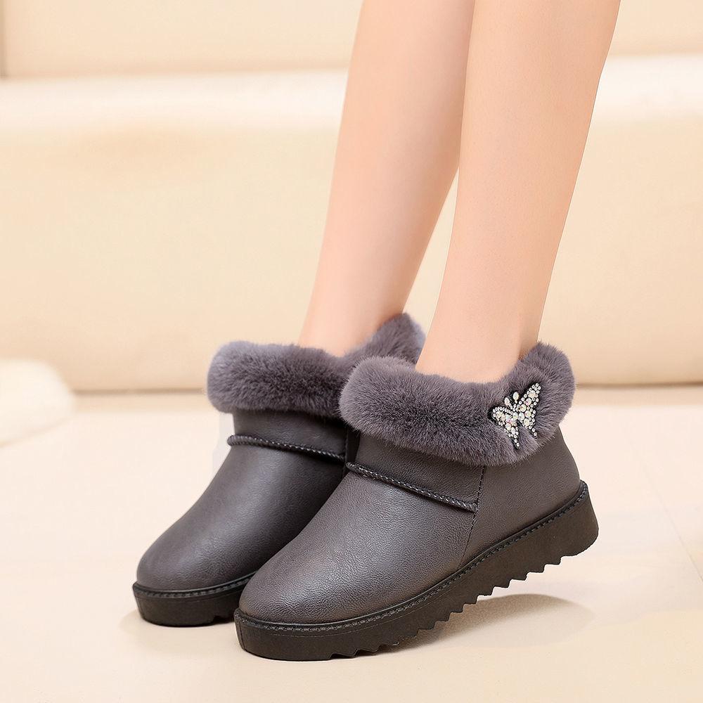 Waterproof Non-slip Warm Cotton Shoes  Snow Boots Women's Winter Short Tube Thick Bottom and Velvet Thickening