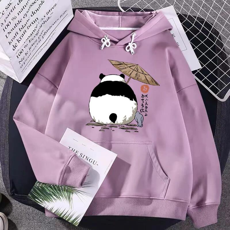Bear Pattern Hoodies Women's Thin Spring Long Sleeve Top Loose Lazy Style Sweatshirts