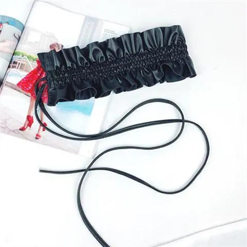 Women's Wide-waisted Skirt with Elastic Elastic Waistband Decorative Waistband Fringed Bandage Waist Durable Dancing Belt Dress Belt