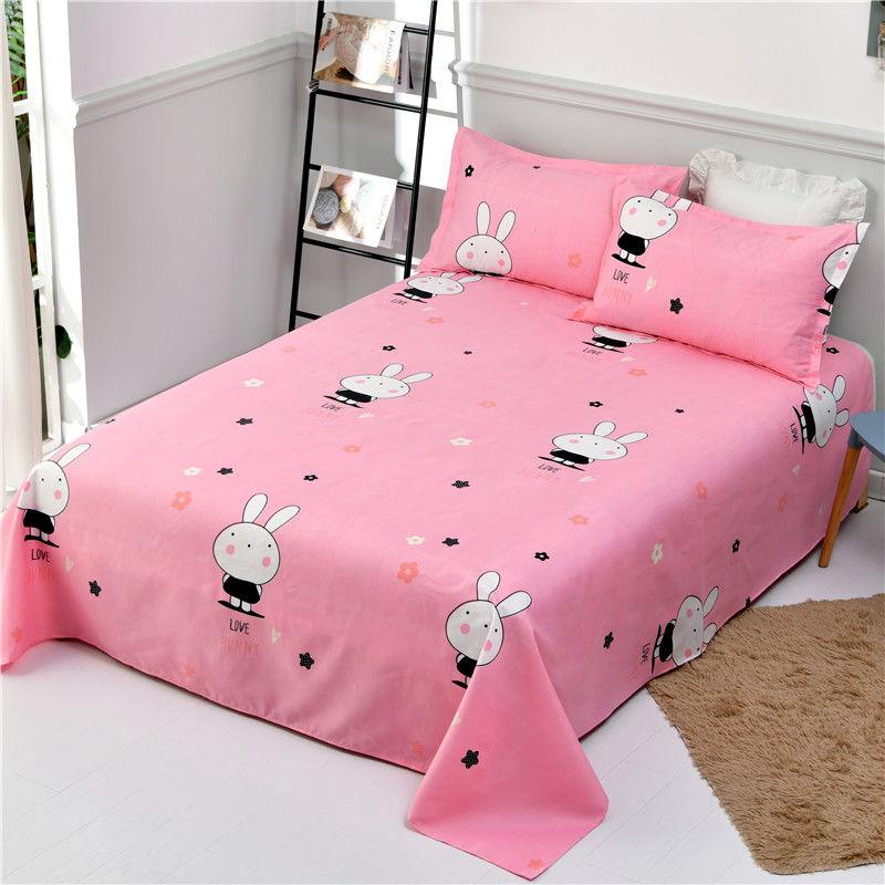 Three-piece Bedding, Pillowcase, Sheet, Three-piece Cotton, Skin-friendly, Breathable, Sweat-absorbent, Washed Cotton Sheets