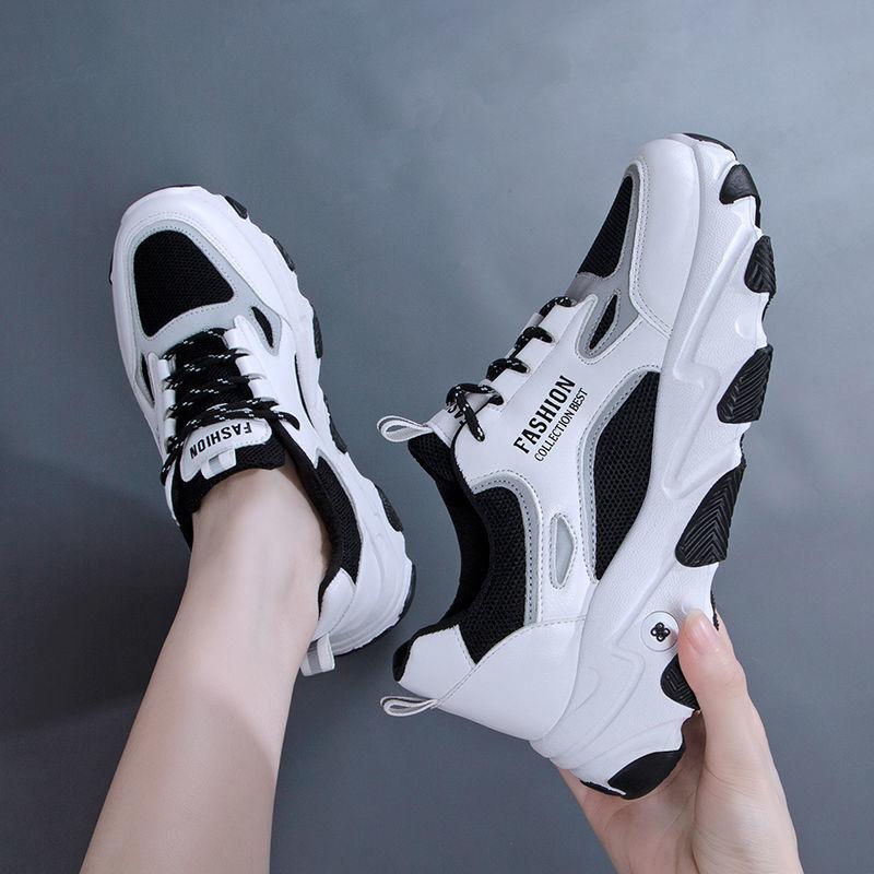 Sports Shoes Women Spring Summer Thick-soled High-rise Platform Sneakers All-match White Shoes Travel Shoes