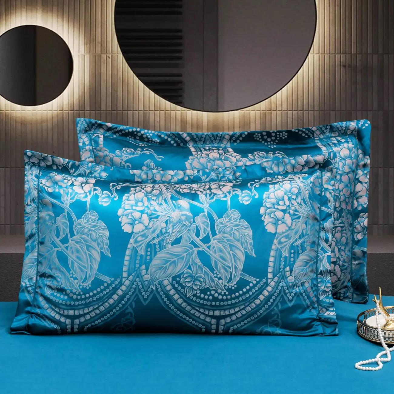 High-grade Pure Cotton Satin Jacquard Pillowcase Cotton Pillowcase A Pair of Adult Pillow Core Cover Pillow Leather 48x74cm