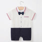 Full Moon One Hundred Days Baby Clothes Boy One Year Old Dress Baby Summer Dress Thin Short Sleeve Pure Cotton Gentleman One-piece