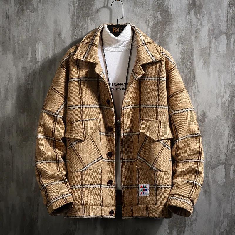 Autumn and Winter Woolen Jacket, Warm and Thick Tops, Trendy All-match Jacket for Young Men