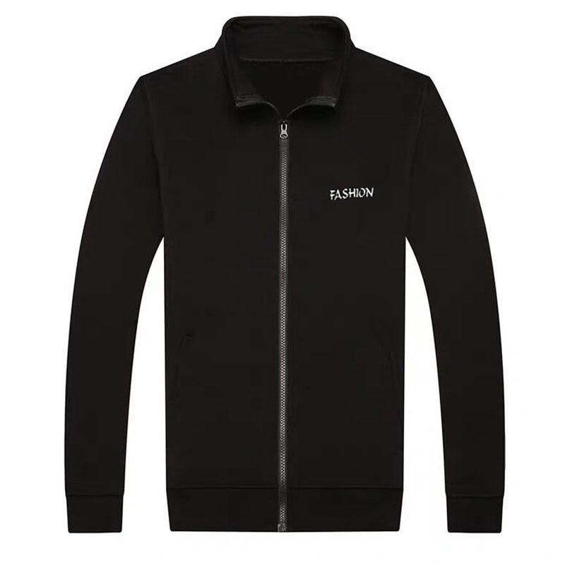 Spring Men's Stand Collar Jacket Casual Basic Coat Youth Clothing Solid Color Tops Warm Zipper Sweatershirt