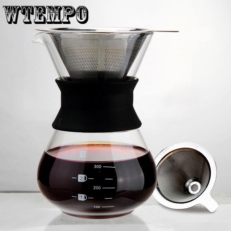 Drip Coffee Maker 400ml High Borosilicate Glass Pour-over Manual High Temperature Resistant