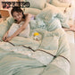 Cartoon Sanding Velvet Coral Fleece Boy Girl Four-piece Home Textile Christmas Gifts