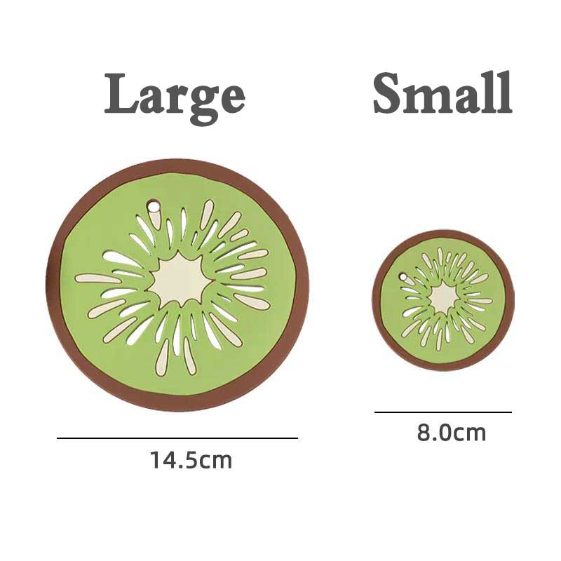 6pcs Cartoon Fruit Cute Table Mat Silicone Mat Non-slip Anti-scalding Coaster