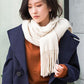 Scarf Women Winter Style Korean Wild Style Knitted Thick Warm Woolen Pure Color Fringed Bib Female