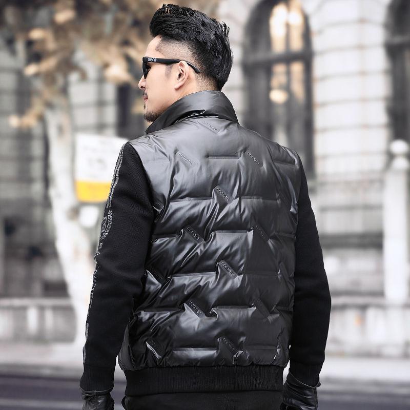 Fashion Trend Short Stand Collar Men's Down Jacket Outdoor Thick White Duck Down Warm Jacket