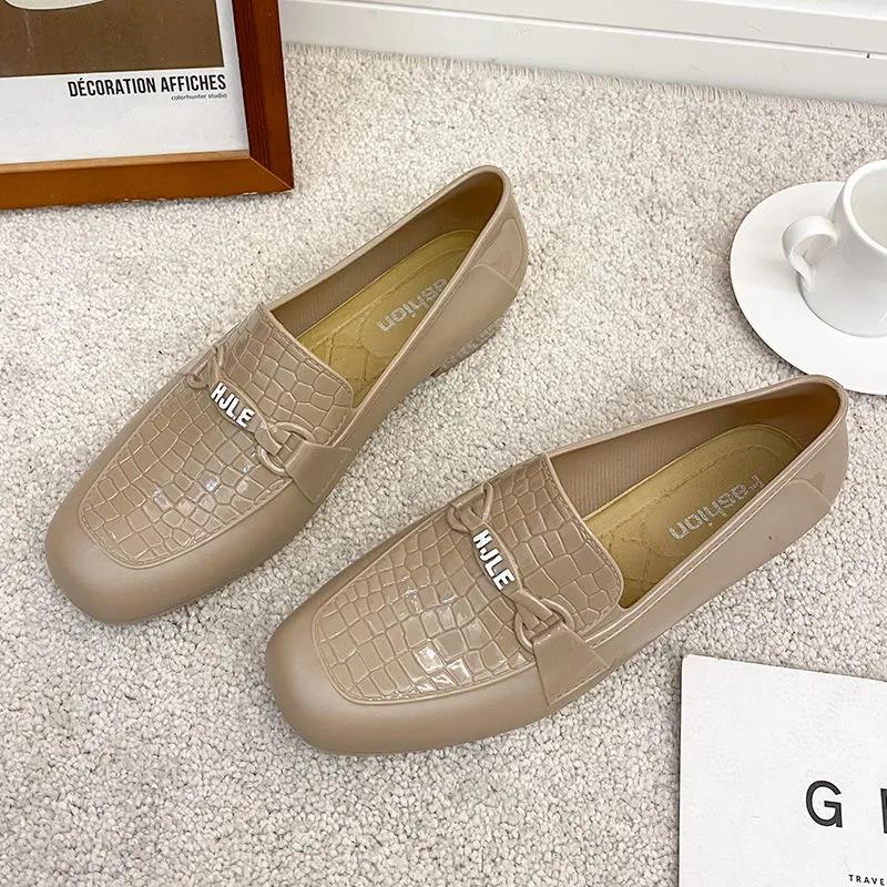 Women's Rain Boots Shallow Mouth Waterproof Low-top Short Tube Spring and Autumn Outer Wear Kitchen Non-slip Wear-resistant Soft-soled Work Shoes