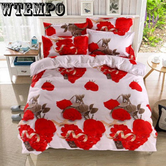 Bedding soft household items set four-piece 3D printing quilt cover comfortable bedroom