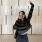 Autumn and Winter Loose Lazy Knit Sweater Women Pullover Round Neck Striped Student Short Sweater Women