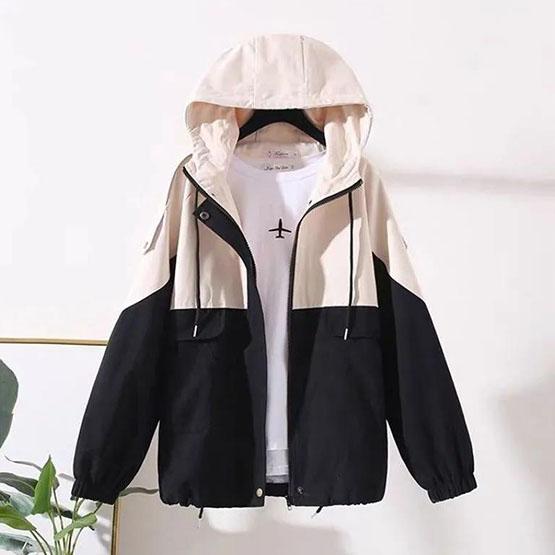 Women's Autumn Large Size Casual Hooded Coats Spring Casual Long Sleeve Loose Zipper Jackets