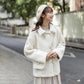 White Sweet Faux Lamb Wool Jacket Women Plus Velvet Thick Autumn and Winter Loose Sweater Warm Cardigan Jacket Casual Jacket