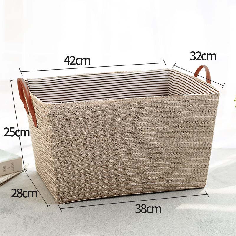 Household Woven Basket Large Size Dirty Clothes Storage Basket Toy Snack Storage Box