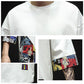 Oversized Hip Hop T-shirt Japanese Trend Retro Shirt O-neck Half Sleeve Casual Pullover Stitching Graphic Punk Clothe Summer