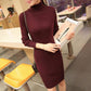 Autumn Women Bodycon Sheath Dress Sexy Knitted Cotton Long Sleeve 2019 Pure Casual Black Midi Dress