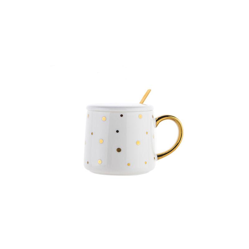 Simple Mug with Lid Spoon Female Cute Ins Nordic Ceramic Water Cup Literary Office Breakfast Coffee Cup