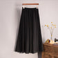 Vintage Women Cotton Linen Skirt High Waisted Elegant Sexy Solid White Black Pleated Skirts Female Maxi Skirts Women Long Skirts