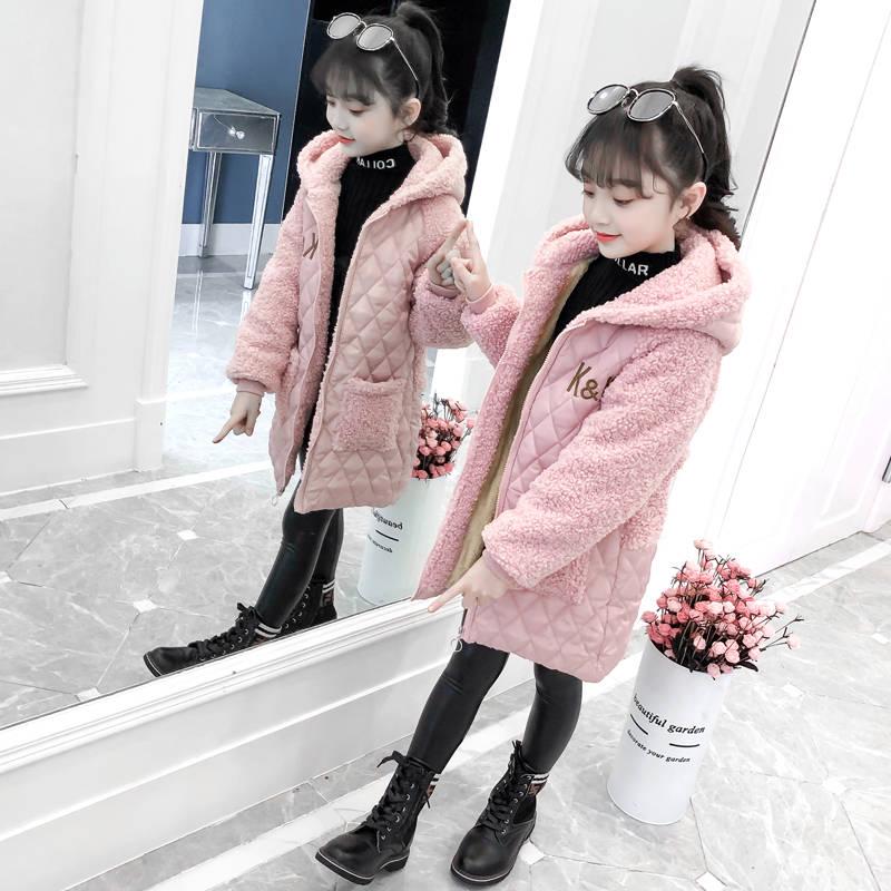 Fashion Children Winter Jacket Russia Winter Fur Fleece Jacket for Girls Kids Cotton Outerwears