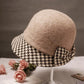 Women's Bow Knot Foldable Wool Blend Hat Autumn Winter Fisherman's Hat Warm Casual Peaked Cap Versatile Elegant Top Hat