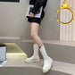 Chelsea Boots Mid-tube Boots Plus Velvet Snow Boots British Style Martin Boots Thick-soled Winter Boots Autumn and Winter
