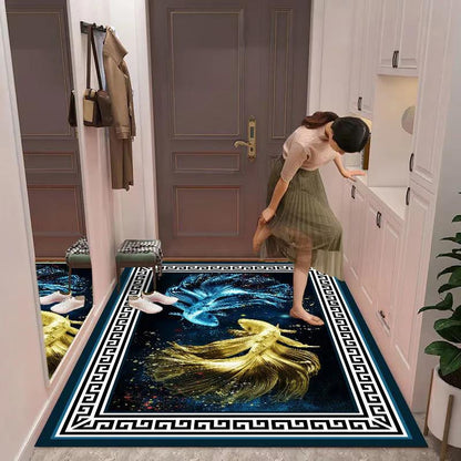 Entering Pad Easily Cleaning Entry Mat Geometric Pattern Pedal Door Hall Carpet Kitchen Floor Mats Pad 100 * 120/80 * 150cm Light Luxury