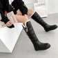 Women's High Boots Winter Shoes Waterproof Snow Boots Flat Heel Warm Fur Boots Thigh High Botas Black White 34- 43 Size
